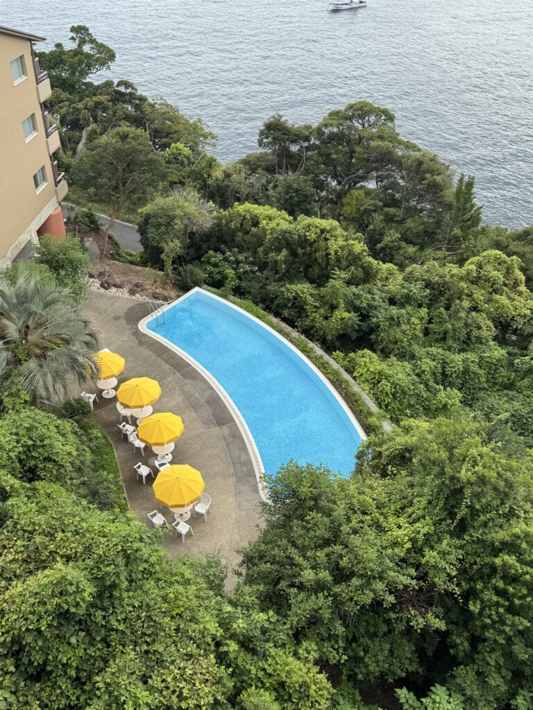部屋から見たプール